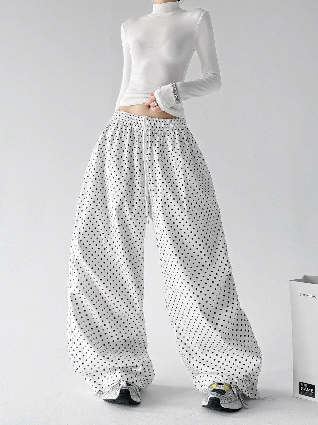 Polka Dot Rounded Wide-Leg Pants - CT207 - COPPING THREADS - CT ORIGINALS