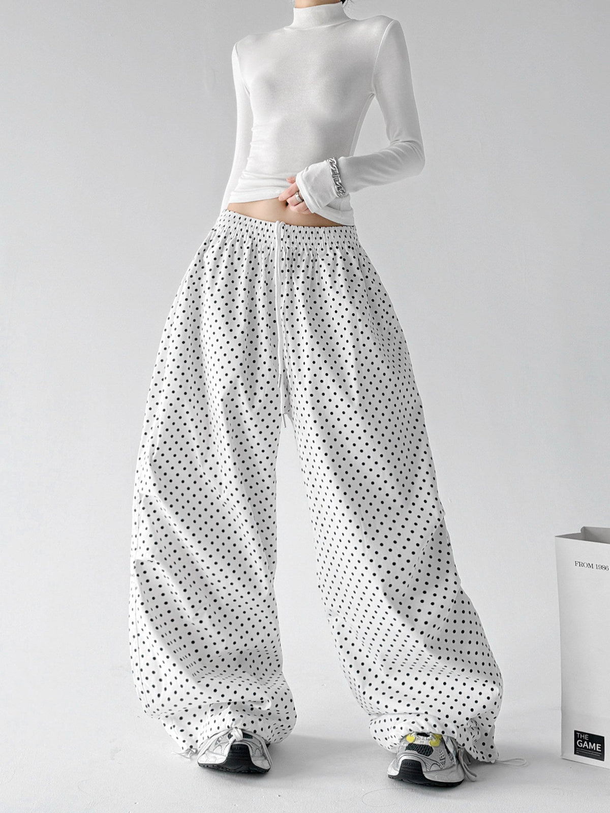Polka Dot Rounded Wide-Leg Pants - CT207 - COPPING THREADS - CT ORIGINALS
