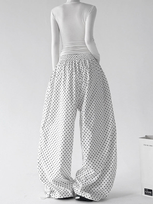 Polka Dot Rounded Wide-Leg Pants - CT207 - COPPING THREADS - CT ORIGINALS