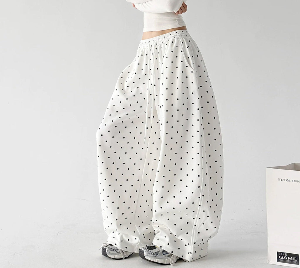 Polka-Dot Rounded Wide-Leg Sweatpants - COPPING THREADS - CT ORIGINALS