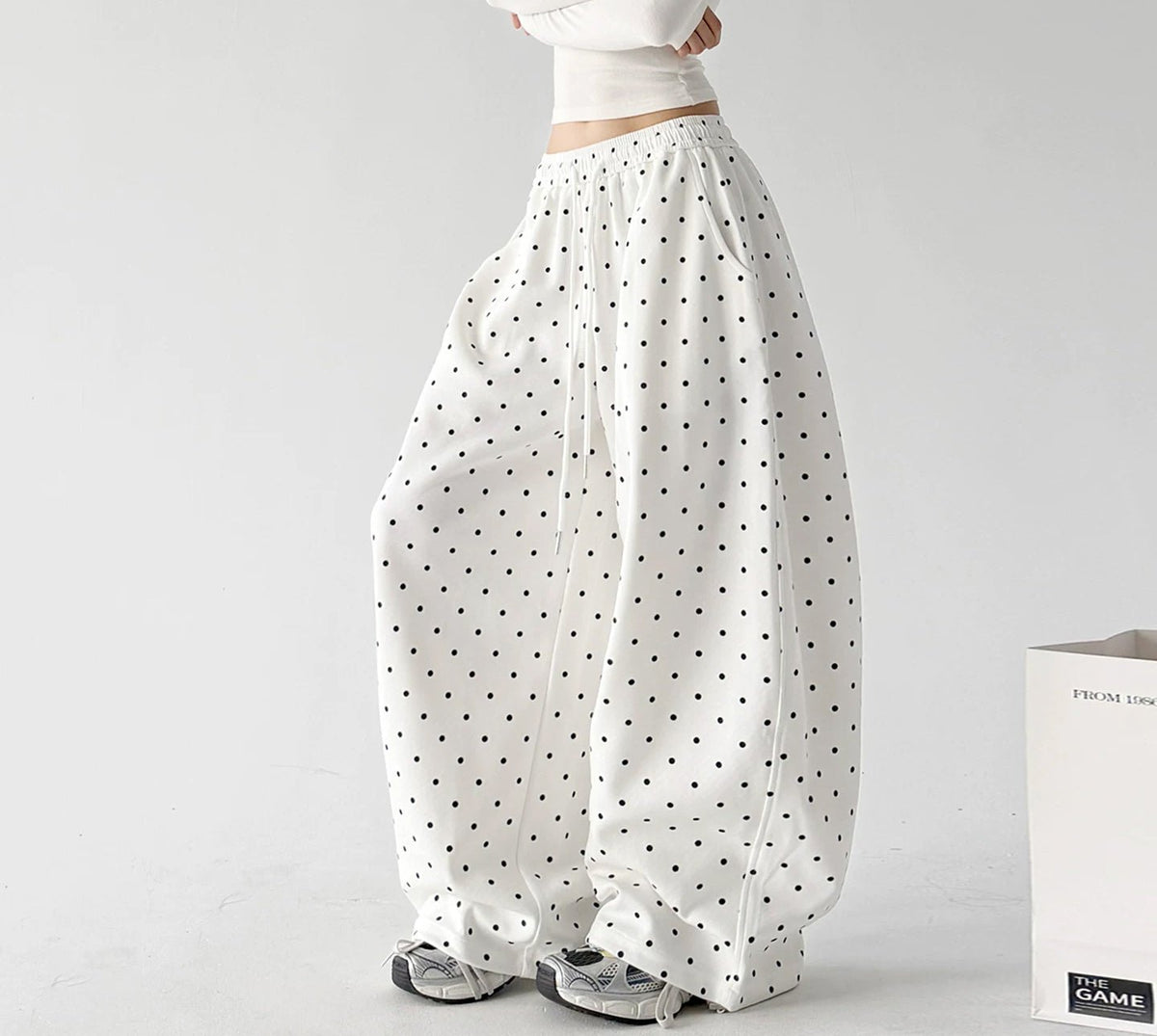 Polka-Dot Rounded Wide-Leg Sweatpants - COPPING THREADS - CT ORIGINALS