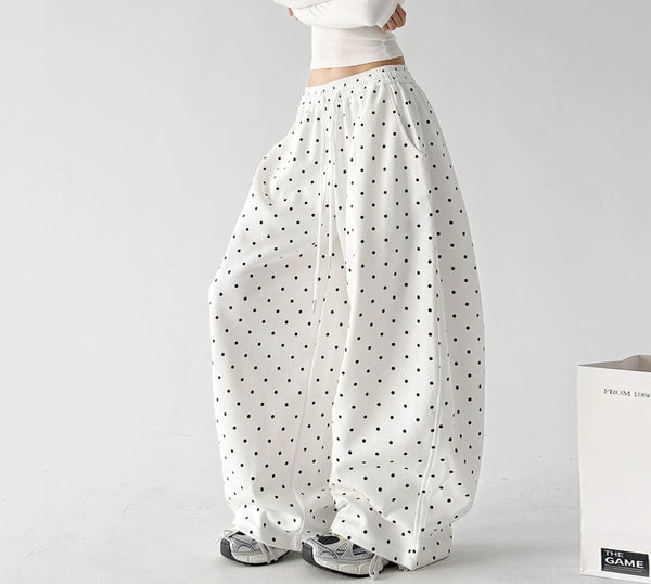 Polka-Dot Rounded Wide-Leg Sweatpants - COPPING THREADS - CT ORIGINALS