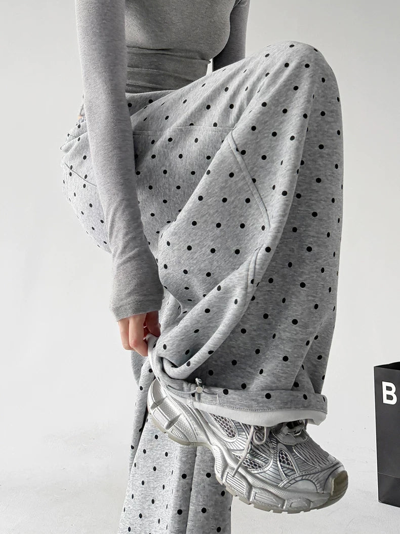 Polka-Dot Rounded Wide-Leg Sweatpants - COPPING THREADS - CT ORIGINALS