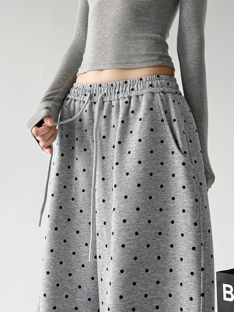 Polka-Dot Rounded Wide-Leg Sweatpants - COPPING THREADS - CT ORIGINALS