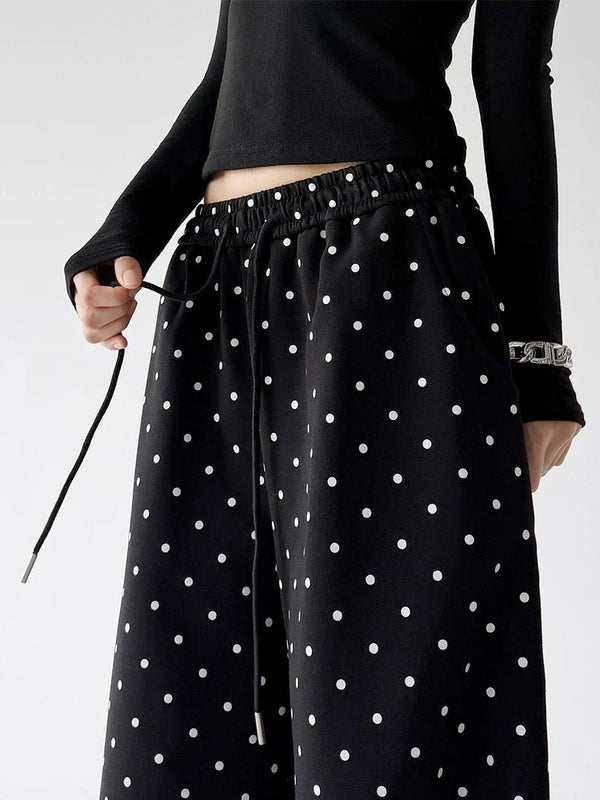 Polka-Dot Rounded Wide-Leg Sweatpants - COPPING THREADS - CT ORIGINALS