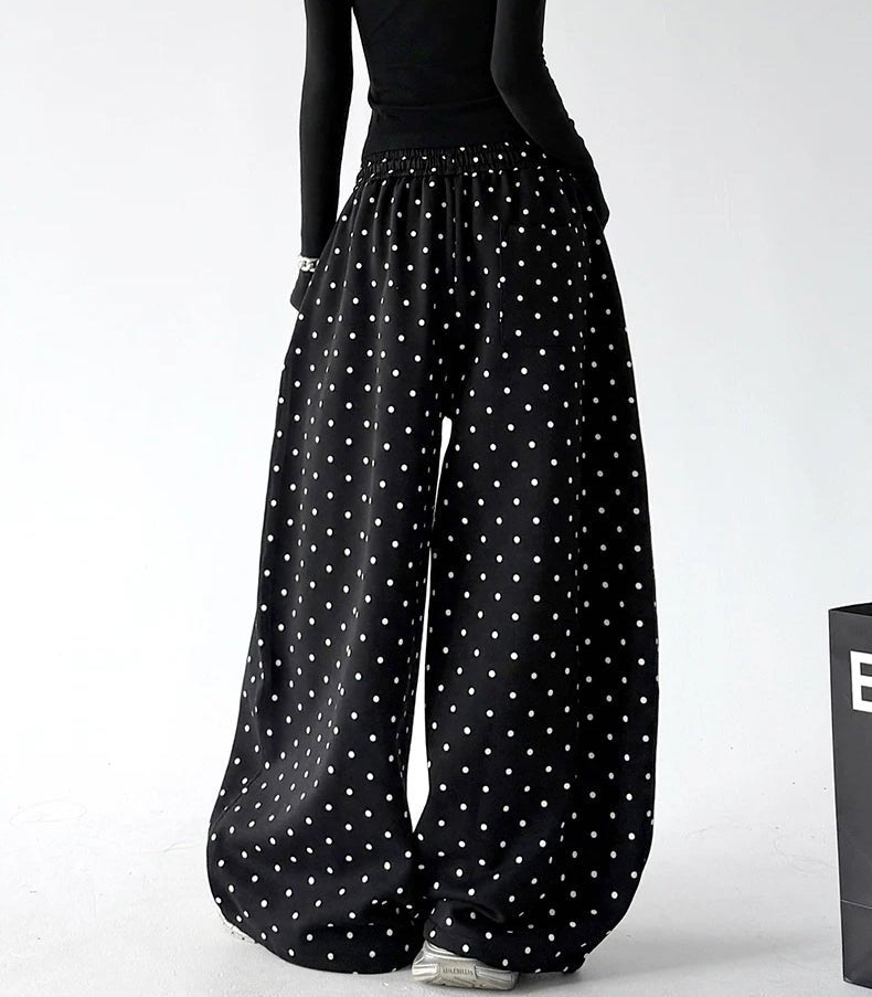Polka-Dot Rounded Wide-Leg Sweatpants - COPPING THREADS - CT ORIGINALS