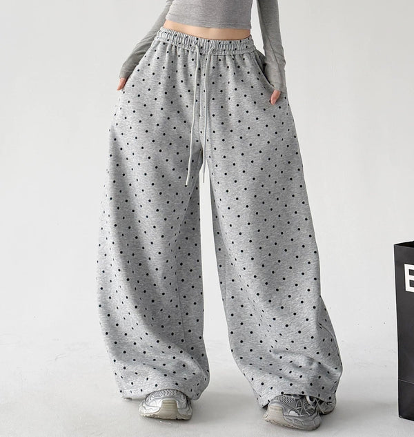 Polka-Dot Rounded Wide-Leg Sweatpants - COPPING THREADS - CT ORIGINALS