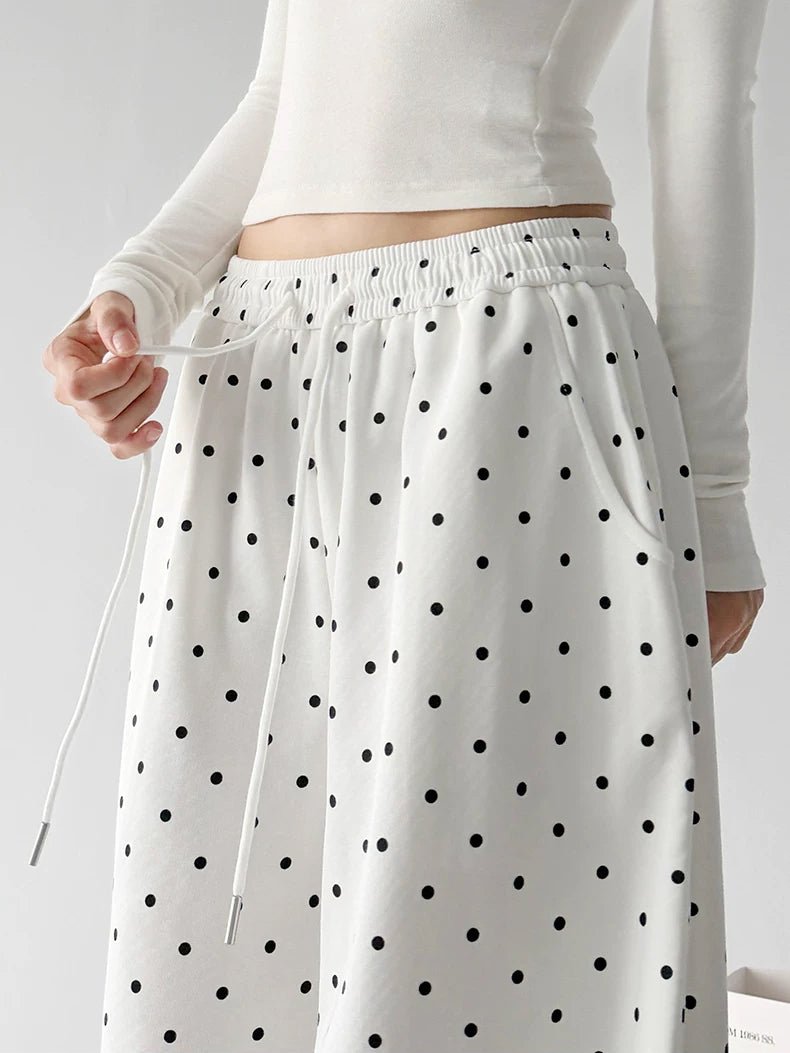 Polka-Dot Rounded Wide-Leg Sweatpants - COPPING THREADS - CT ORIGINALS