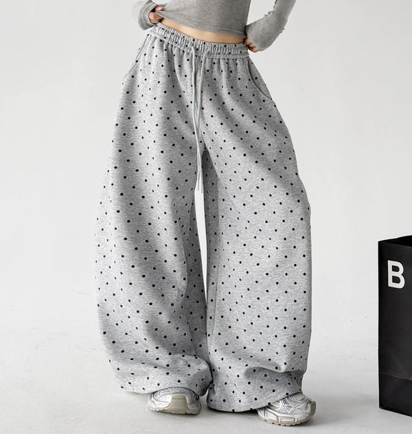 Polka-Dot Rounded Wide-Leg Sweatpants - COPPING THREADS - CT ORIGINALS