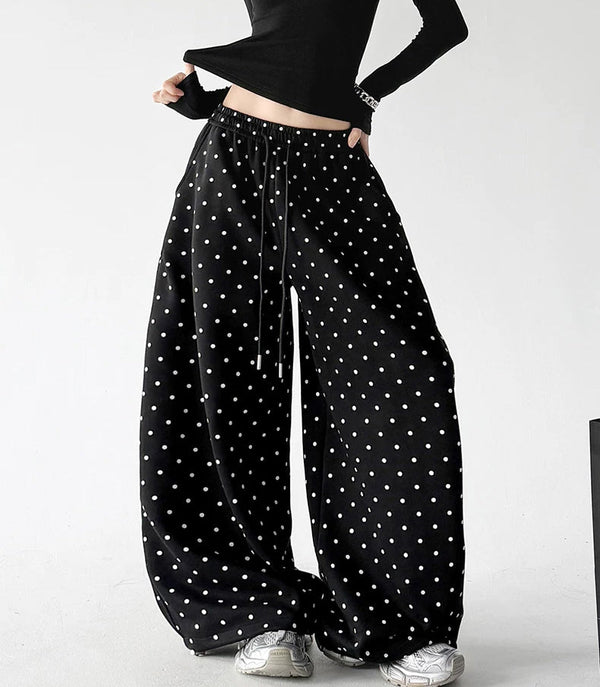 Polka-Dot Rounded Wide-Leg Sweatpants - COPPING THREADS - CT ORIGINALS