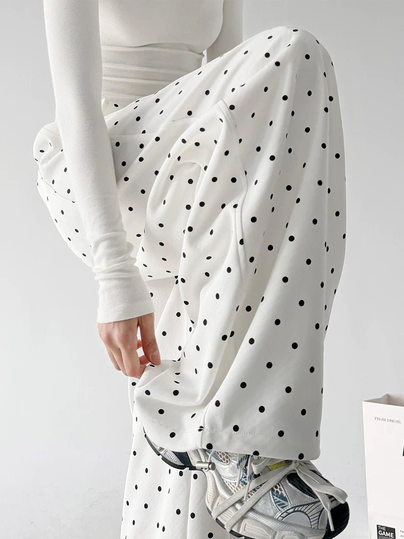 Polka-Dot Rounded Wide-Leg Sweatpants - COPPING THREADS - CT ORIGINALS