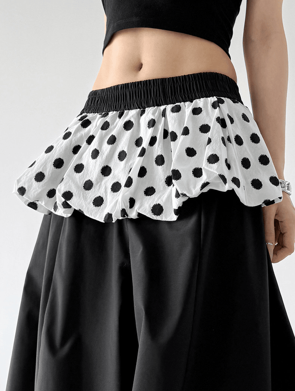 Polka Dot Ruffle Layered Wide - Leg Pants - CT6697 - COPPING THREADS - CT Select