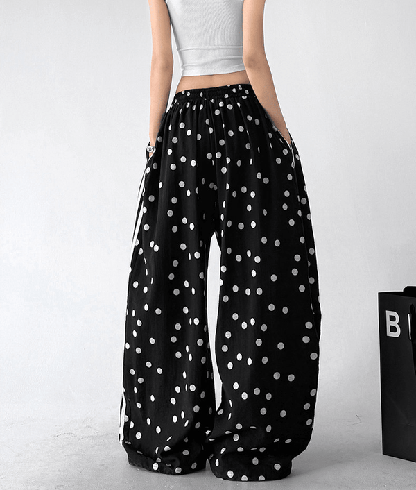 Polka Dot Side Stripe Wide Leg Pants - CT66177 - COPPING THREADS - CT Select