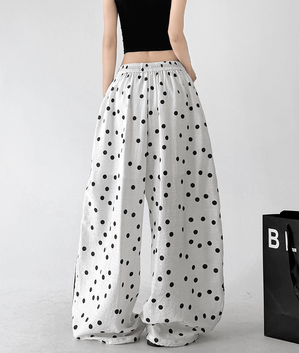 Polka Dot Side Stripe Wide Leg Pants - CT66177 - COPPING THREADS - CT Select