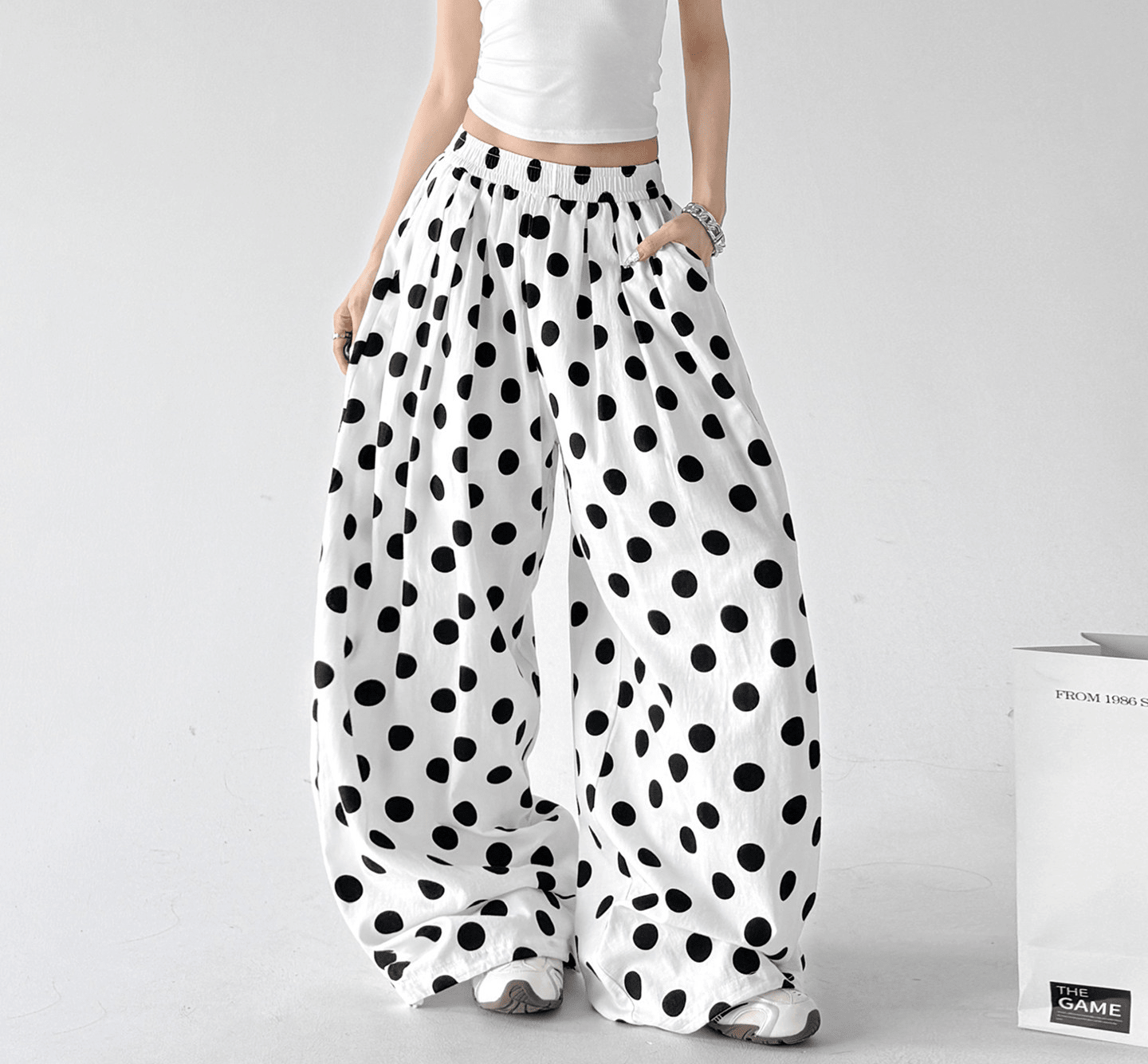 Polka Dot Wide - Leg Pants - CT6698 - COPPING THREADS - CT Select 메인 이미지