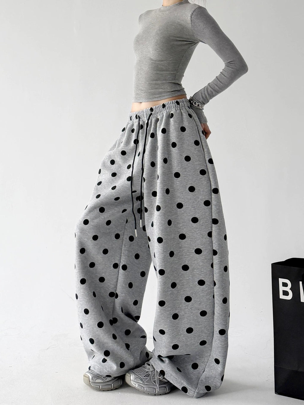 Polka-Dot Wide-Leg Sweatpants - COPPING THREADS - CT ORIGINALS