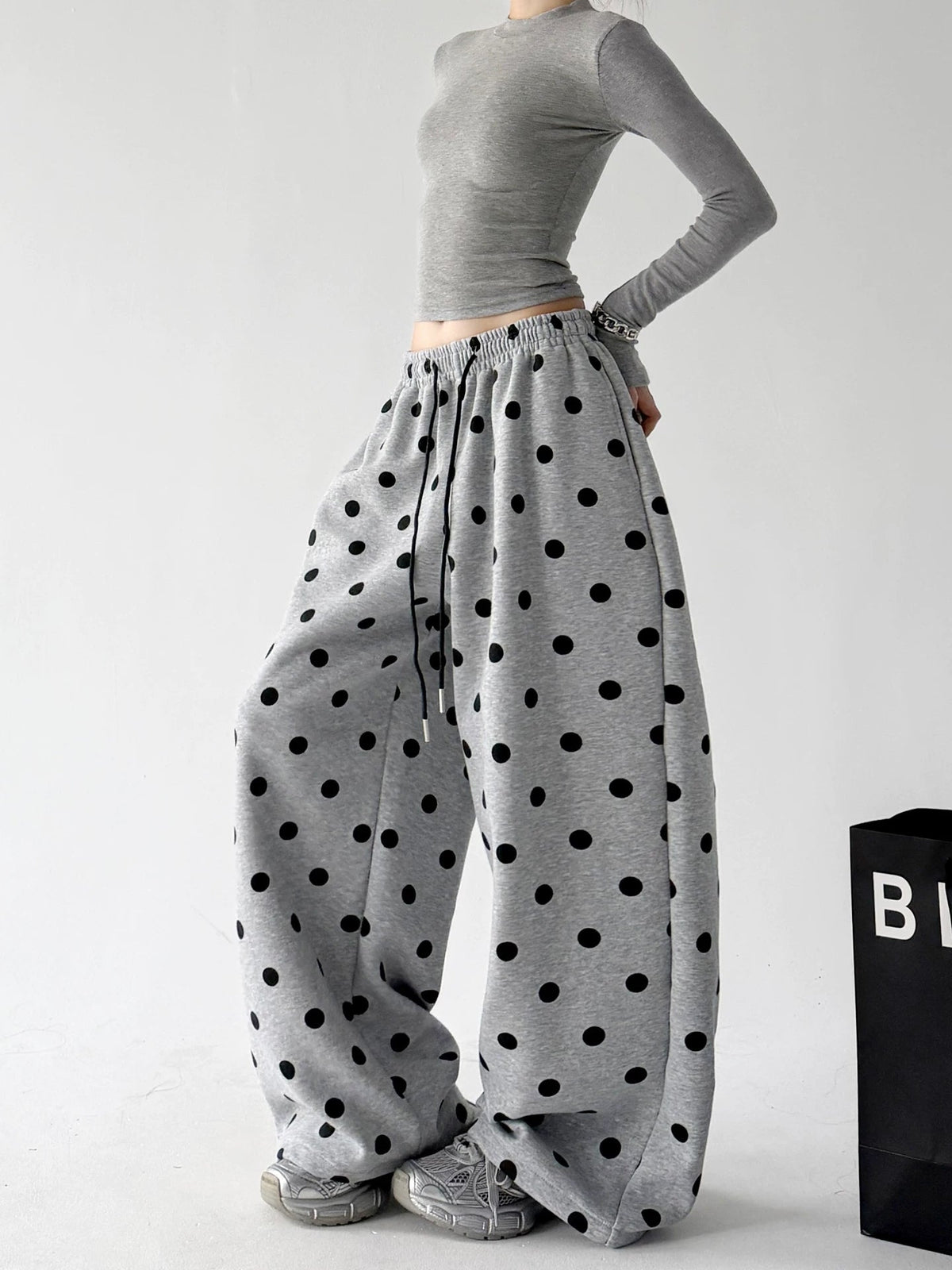 Polka-Dot Wide-Leg Sweatpants - COPPING THREADS - CT ORIGINALS