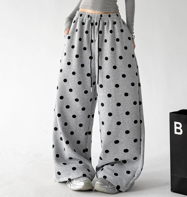 Polka-Dot Wide-Leg Sweatpants - COPPING THREADS - CT ORIGINALS