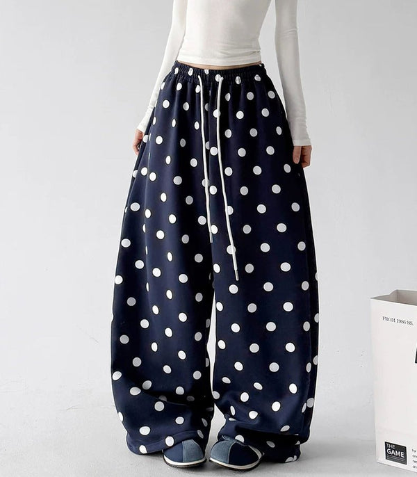 Polka-Dot Wide-Leg Sweatpants - COPPING THREADS - CT ORIGINALS