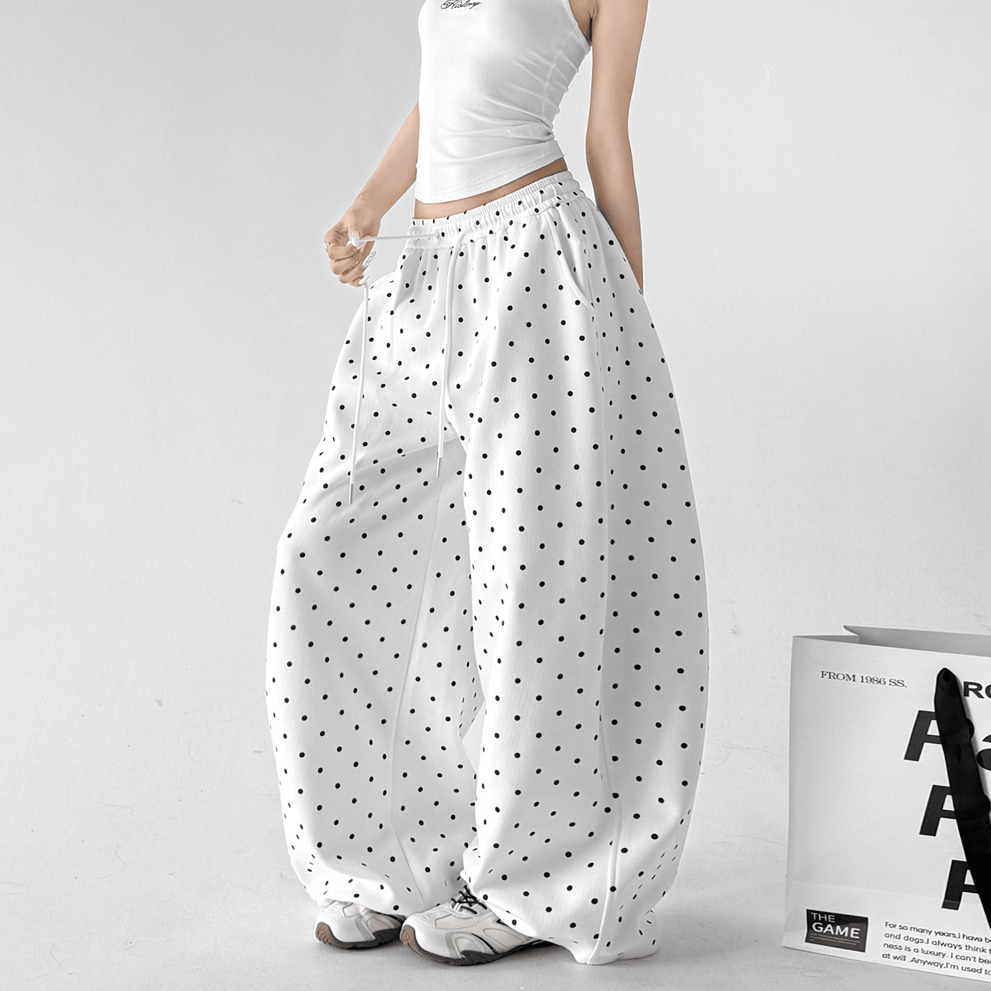 Polka Dot Wide - Leg Sweatpants - CT66101 - COPPING THREADS - CT Select