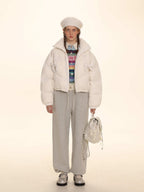 Polo Neck Colorful Stripe Fair Isle Knit Cardigan - COPPING THREADS - MOROMORO