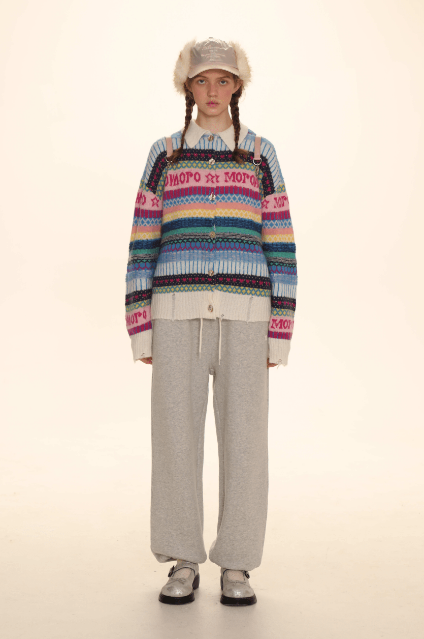 Rollkragenpullover mit bunten Streifen und Fair-Isle-Strick Zweitbild