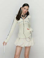 Preppy Contrast Print Slim Fit Zip - Up Hoodie - COPPING THREADS - SOOTE SEASON