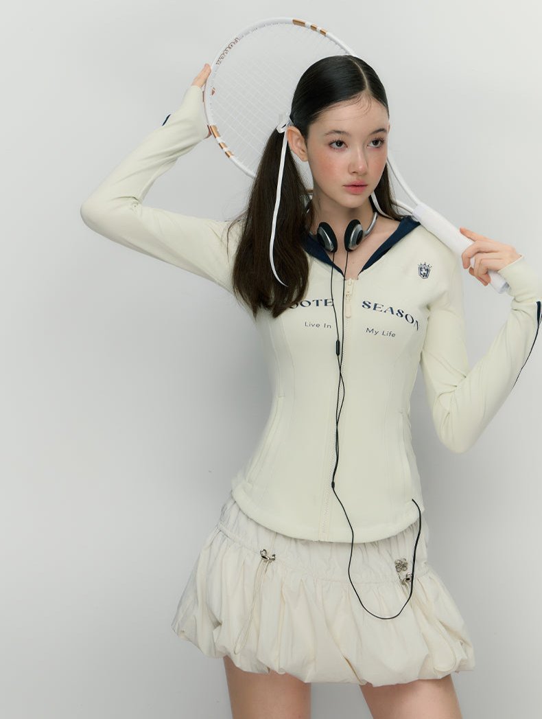 Preppy Contrast Print Slim Fit Zip - Up Hoodie - COPPING THREADS - SOOTE SEASON