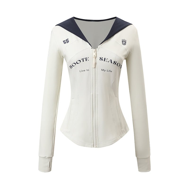 Preppy Contrast Print Slim Fit Zip - Up Hoodie - COPPING THREADS - SOOTE SEASON