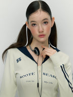 Preppy Contrast Print Slim Fit Zip - Up Hoodie - COPPING THREADS - SOOTE SEASON