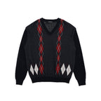 Preppy Diamond Pattern Knit Sweater - COPPING THREADS - MOROMORO