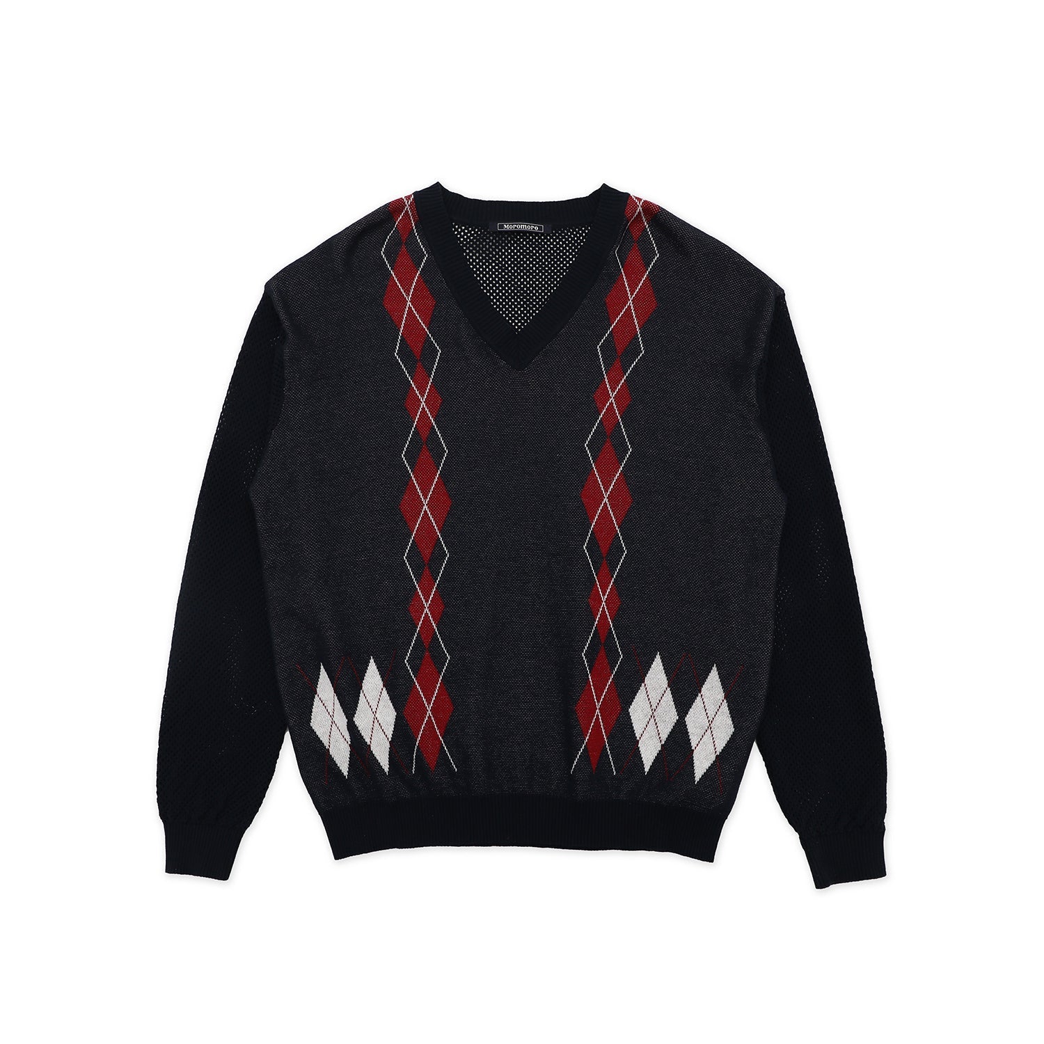 Preppy Diamond Pattern Knit Sweater - COPPING THREADS - MOROMORO