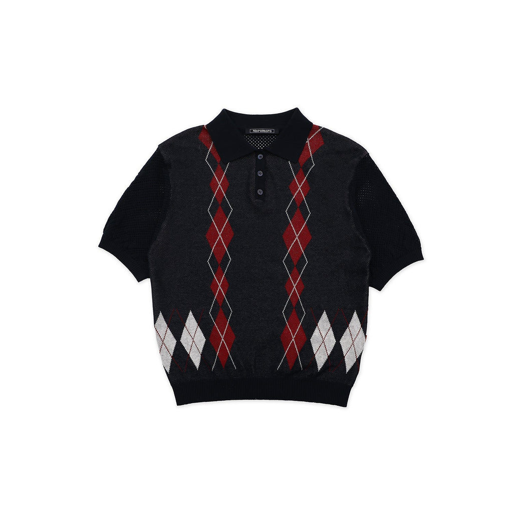 Preppy Diamond Pattern Knit Sweater - COPPING THREADS - MOROMORO