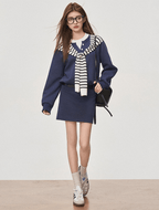 Preppy Oversized Sweatshirt Dress - COPPING THREADS - WES1