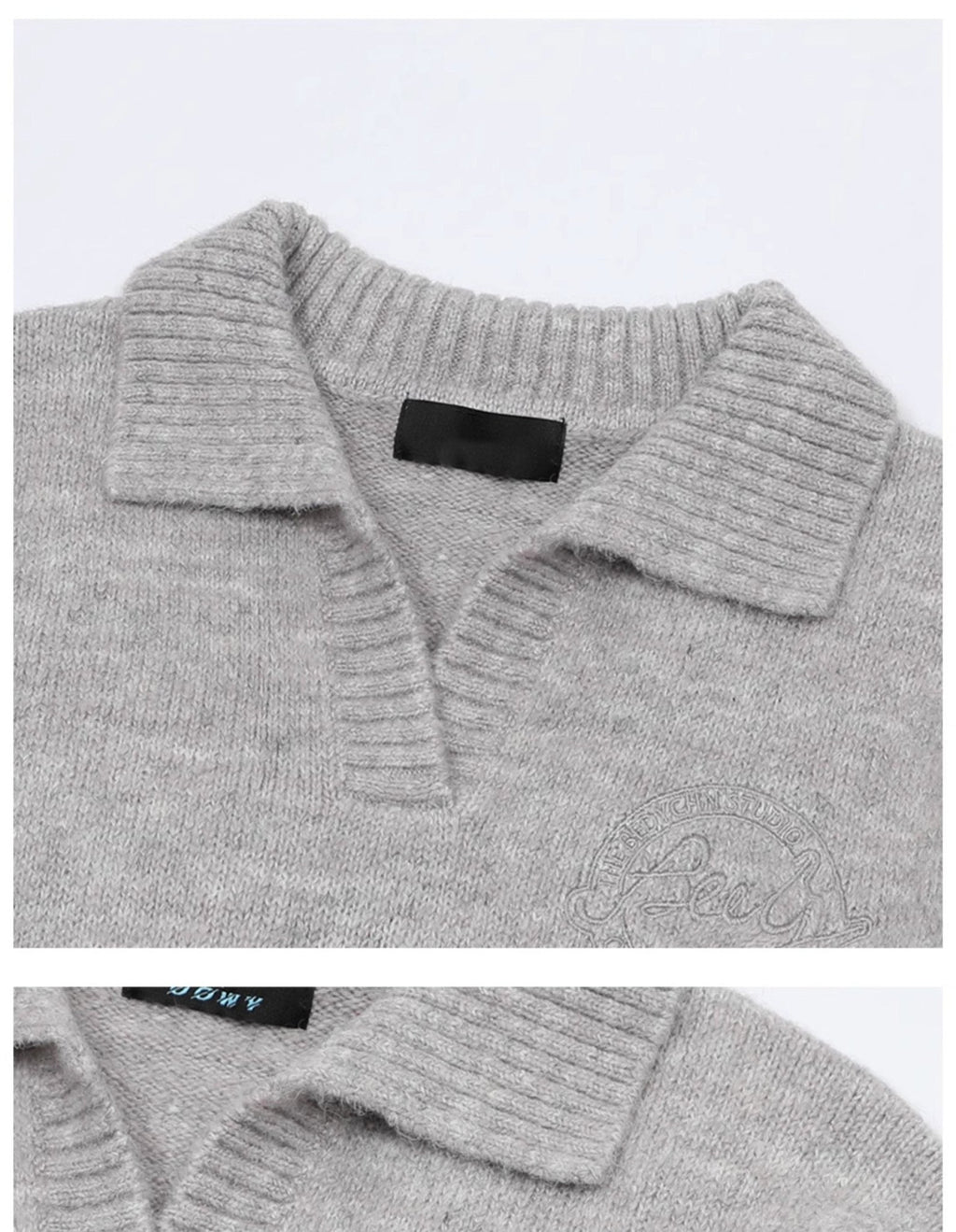 Preppy Style Collared Knit Sweater - COPPING THREADS - CT Select