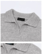 Preppy Style Collared Knit Sweater - COPPING THREADS - CT Select