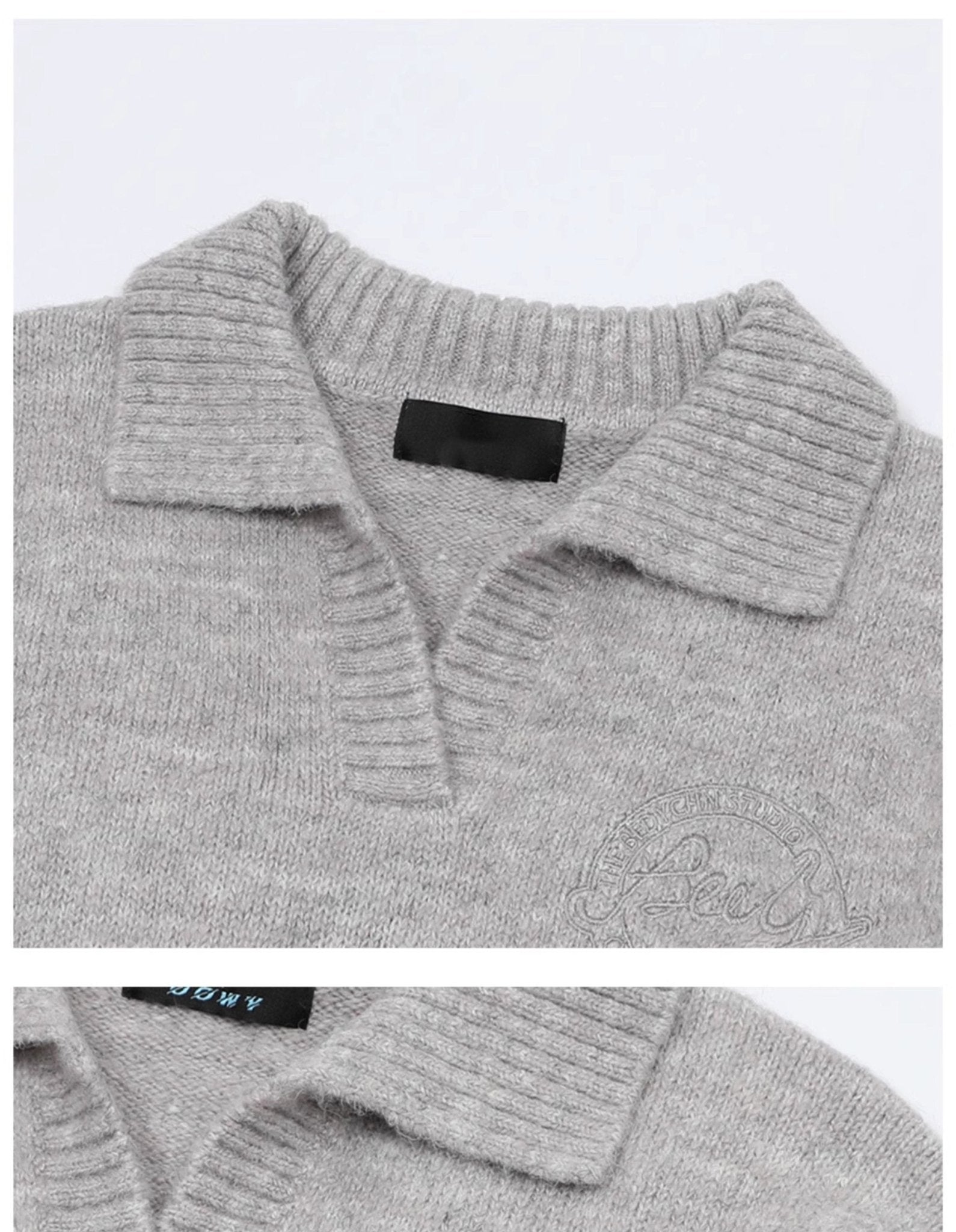 Preppy Style Collared Knit Sweater - COPPING THREADS - CT Select