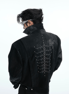 PU Leather Snake Spine Studded Embroidered Jacket - COPPING THREADS - ArguE CulturE