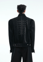 PU Leather Snake Spine Studded Embroidered Jacket - COPPING THREADS - ArguE CulturE