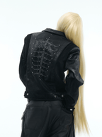 PU Leather Snake Spine Studded Embroidered Jacket - COPPING THREADS - ArguE CulturE