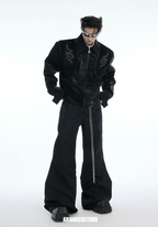 PU Leather Snake Spine Studded Embroidered Jacket - COPPING THREADS - ArguE CulturE