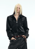 PU Leather Snake Spine Studded Embroidered Jacket - COPPING THREADS - ArguE CulturE