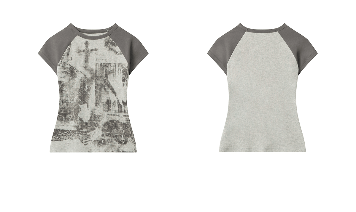 Punk Rock Graphic Cross Raglan Tee - COPPING THREADS - 0123Start