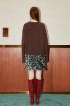 Puppy Embroidered Round Neck Knit Sweater - COPPING THREADS - GREENBELT