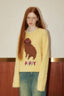 Puppy Embroidered Round Neck Knit Sweater - COPPING THREADS - GREENBELT