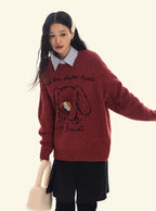 Puppy Graphic Oversized Sweater - COPPING THREADS - CHICISLAND