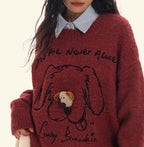 Puppy Graphic Oversized Sweater - COPPING THREADS - CHICISLAND