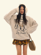 Puppy Graphic Oversized Sweater - COPPING THREADS - CHICISLAND