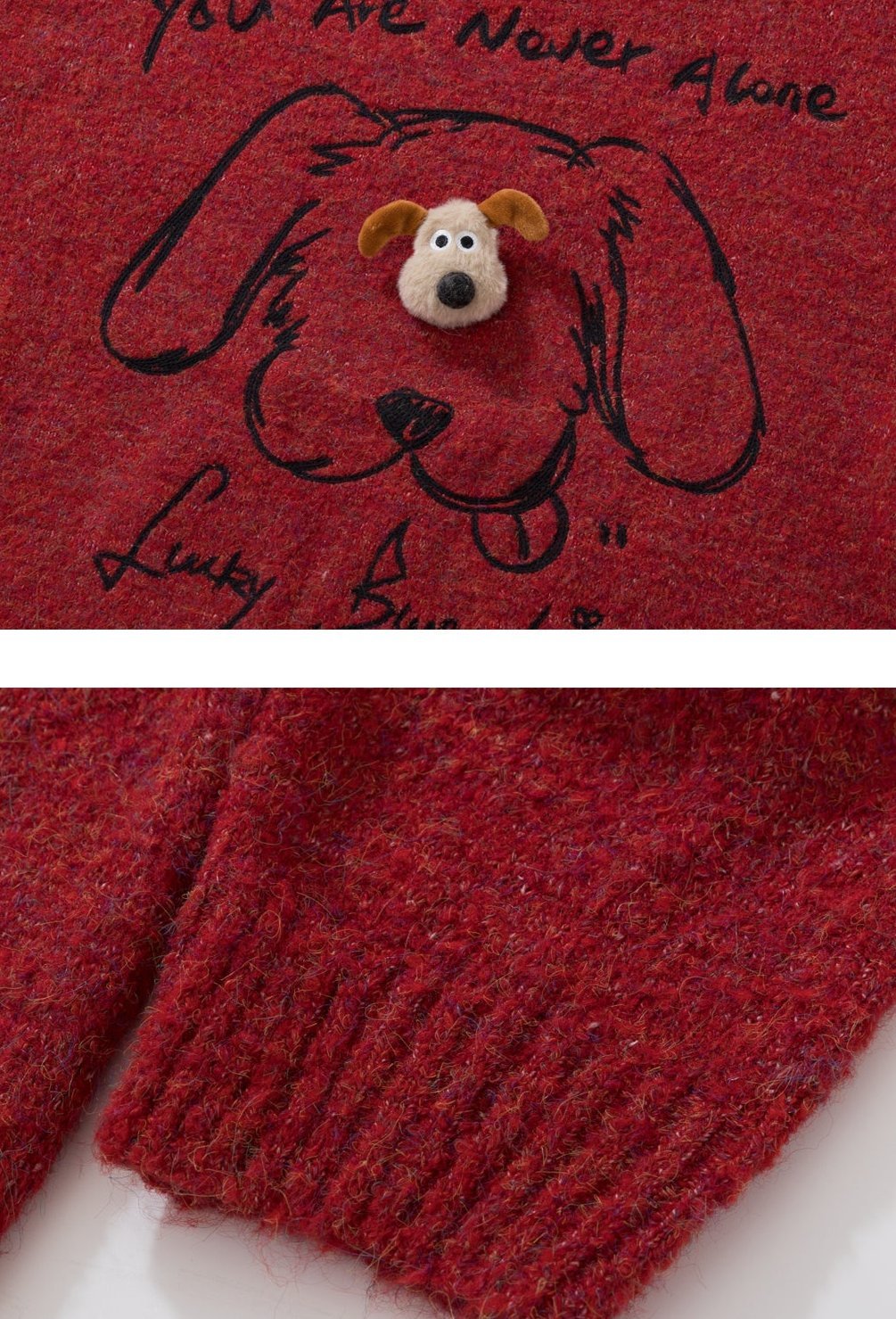 Puppy Graphic Oversized Sweater - COPPING THREADS - CHICISLAND