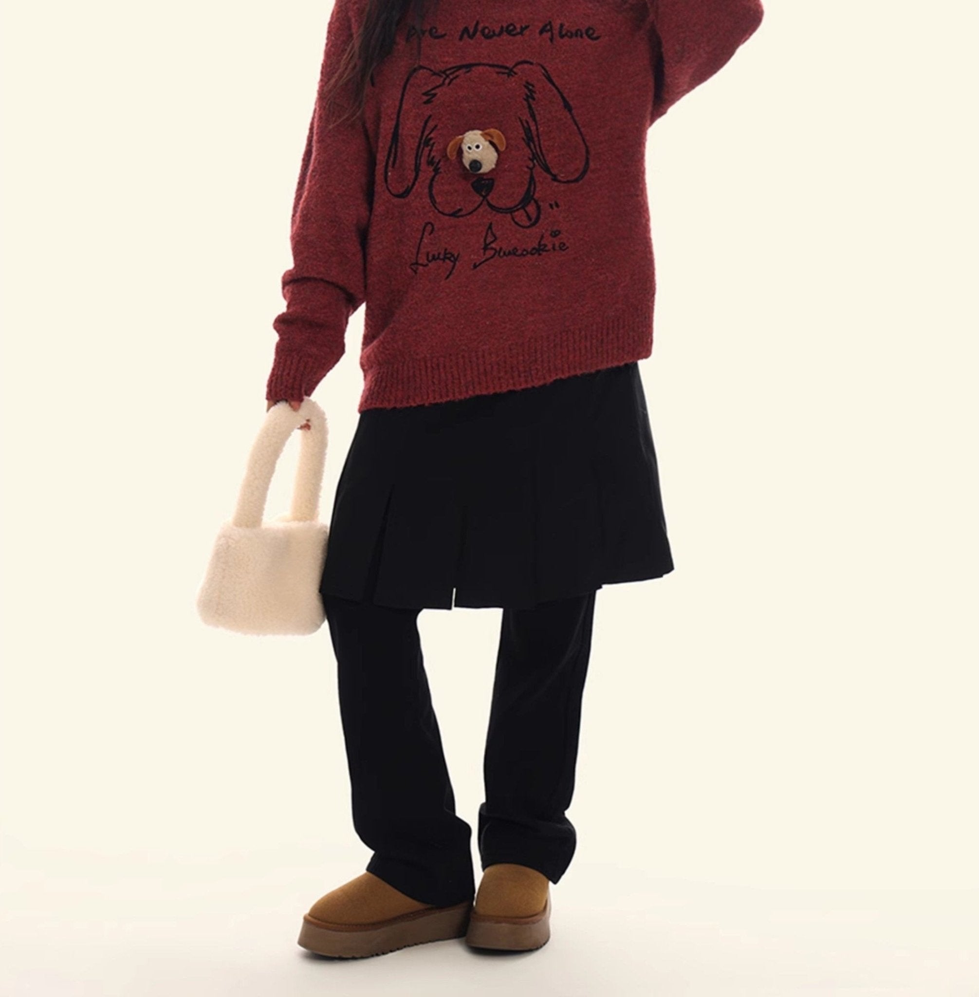 Puppy Graphic Oversized Sweater - COPPING THREADS - CHICISLAND